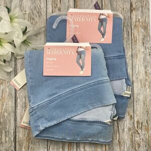 Women's Maternity Blue Denim Stretch Jeggings Pants Jeans 2-Pack Size XXL
